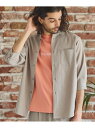 楊柳カチオン7分袖レギュラーカラーシャツ RATTLE TRAP メンズ ビギ トップス シャツ・ブラウス ベージュ ブラウン グリーン ブラック