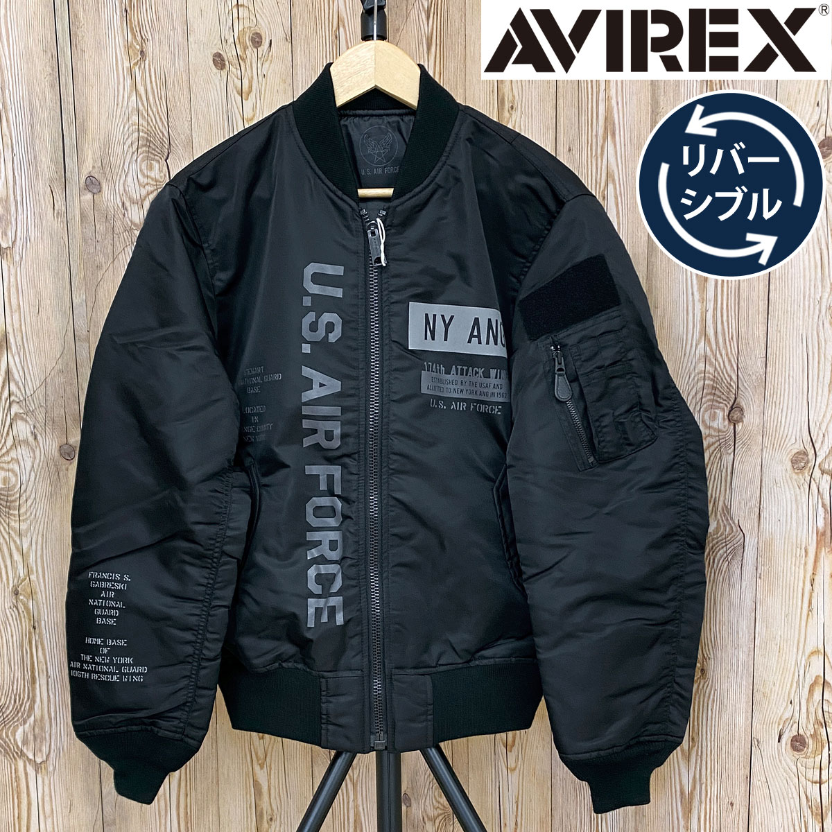 送料無料 AVIREX アヴィレックス MA1 -REFLECT STENCIL-リバーシブル ジャケット ミリタリー フライト ジャケット アウター ブルゾン メンズ ブランド アビレックス MC