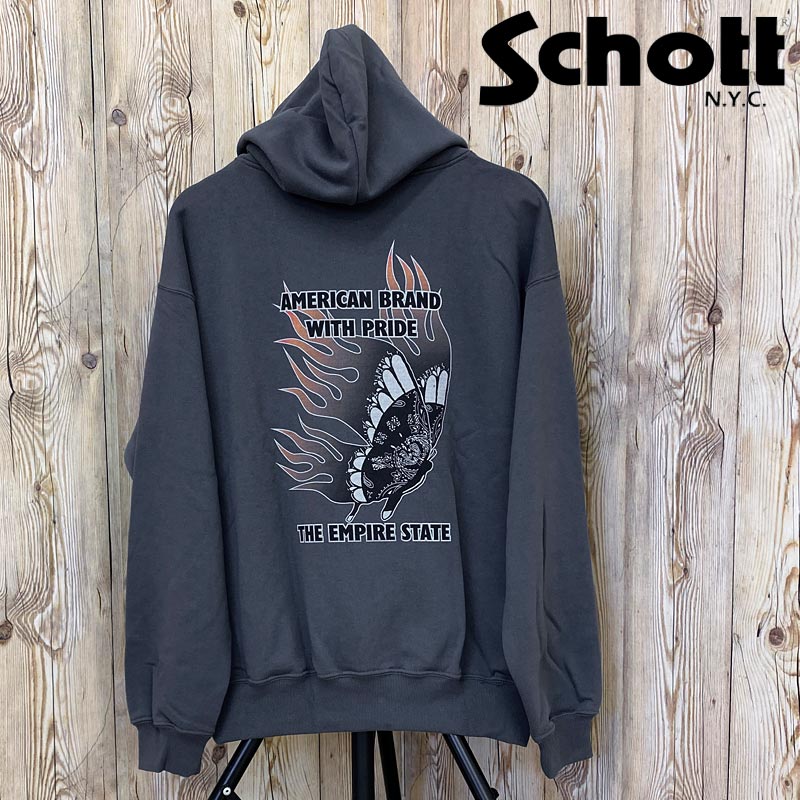  Schott Vbg HOODED SWEAT FIRE BUTTERFLY vp[J[ XEFbg  782-3231005 Y uh MC