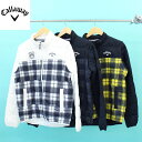 送料無料 Callaway キャロウェイアパレル ゴルフウェア メンズ 中綿ジャケット 2WAYベスト アウター ブルゾン チェック柄 暖かい ストレッチ 撥水 防風 ヒートフェスタ 輻射熱保温 ブランド おしゃれ 秋冬