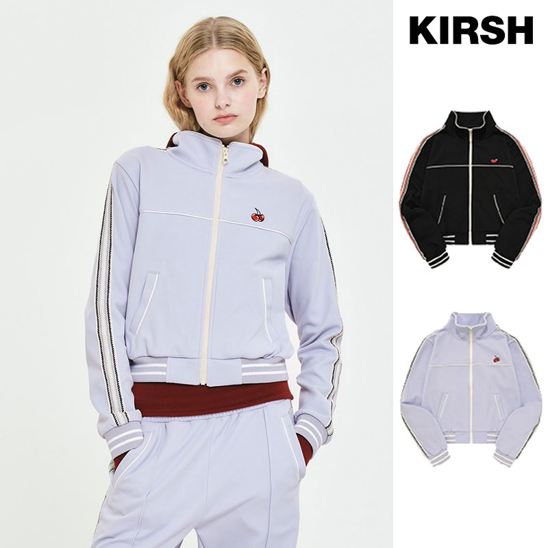 KIRSH CHERRY LACE POINT CROP TRACK JUMPER キルシー クロップ トラックジャンパー/全2色 韓国ブランド 韓国ファッション ジャージ トラックジャージ ジャンパー アウター