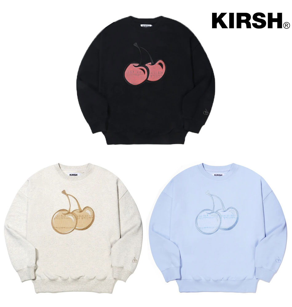 KIRSH BIG CHERRY NAPPING SWEATSHIRT キルシー ビッグチェリースウェット/全3色 韓国ブランド 韓国系 トップス トレーナー プルオーバー チェリー さくらんぼ レディース