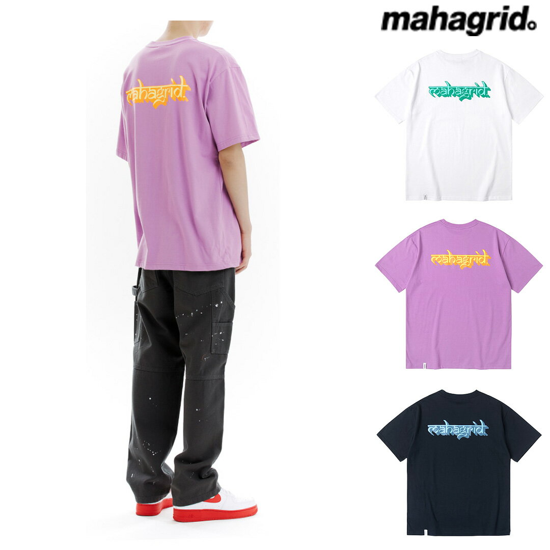 mahagrid マハグリッド 正規品 SANSKRITロゴ Tシャツ /全3色韓国 韓国ブランド 韓国ファッション トップス Tシャツ ロゴ 半袖 ユニセックス メンズ レディース ストリート