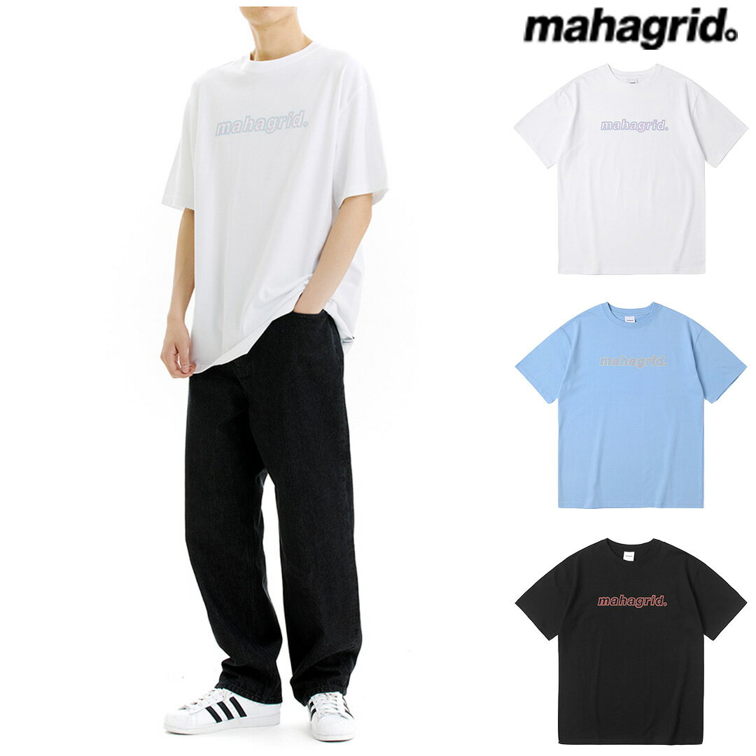 mahagrid マハグリッド 正規品 ステッチロゴ Tシャツ /全3色韓国 韓国ブランド 韓国ファッション トップス Tシャツ ロゴ 半袖 ユニセックス メンズ レディース