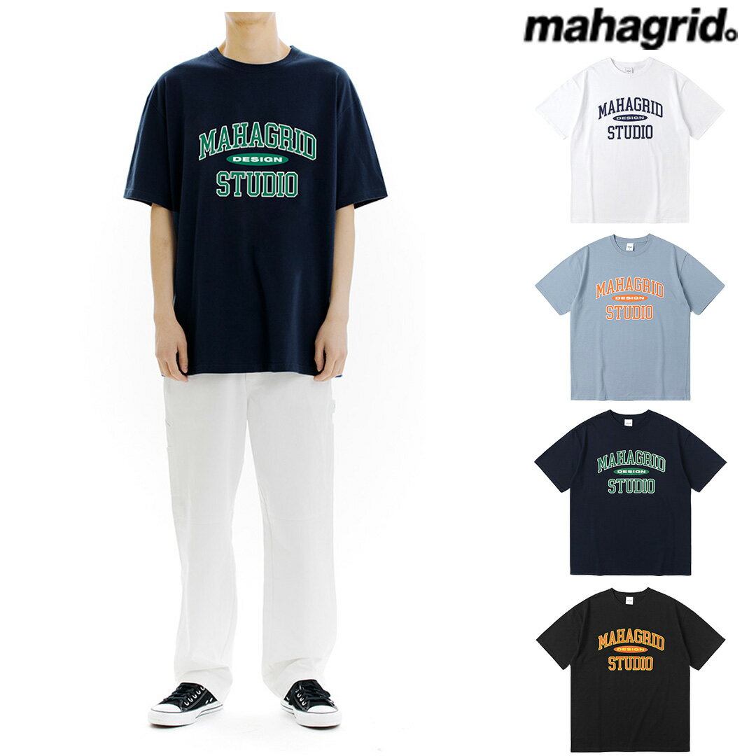 mahagrid マハグリッド 正規品 カレッジロゴ Tシャツ /全4色韓国 韓国ブランド 韓国ファッション トップス Tシャツ ロゴ 半袖 ユニセックス レディース メンズ ストリート