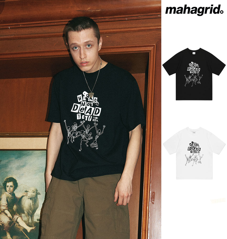 mahagrid マハグリッド 正規品 ハッピースケルトン TEE/全2色 【あす楽対応】韓国ブランド 韓国ファッション Tシャツ 半袖Tシャツ クル..