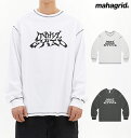 mahagrid マハグリッド 正規品 トライバル ロングスリーブ LS/全2色 韓国ブランド 韓国ファッション Tシャツ 長袖Tシャツ ロンT クルーネック トップス ロゴ カジュアル メンズ レディース ユニセックス