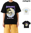 mahagrid マハグリッド 正規品 スカルウエーブ TEE SKULL WAVE TEE/全2色 韓国ブランド 韓国ファッション Tシャツ 半袖Tシャツ クルーネック 定番 トップス カジュアル メンズ レディース ユニセックス