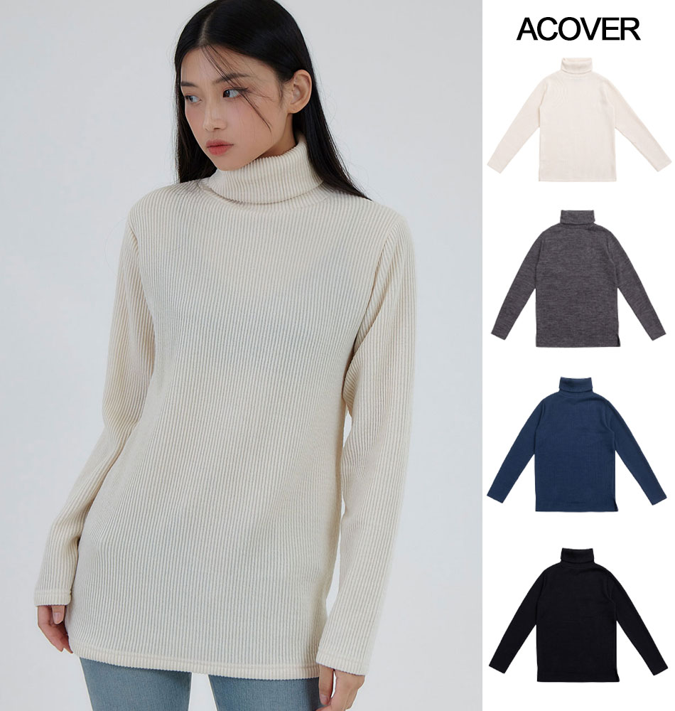 ニット レディース（売れ筋ランキング） ACOVER オコボ 正規品 ACOVER LOOSEFIT TURTLE NECK LONG SLEEVE KNIT/全4色【あす楽対応】韓国ブランド 韓国ファッション トップス ニット セーター レディース タートルネック 無地 シンプル インナー 秋冬