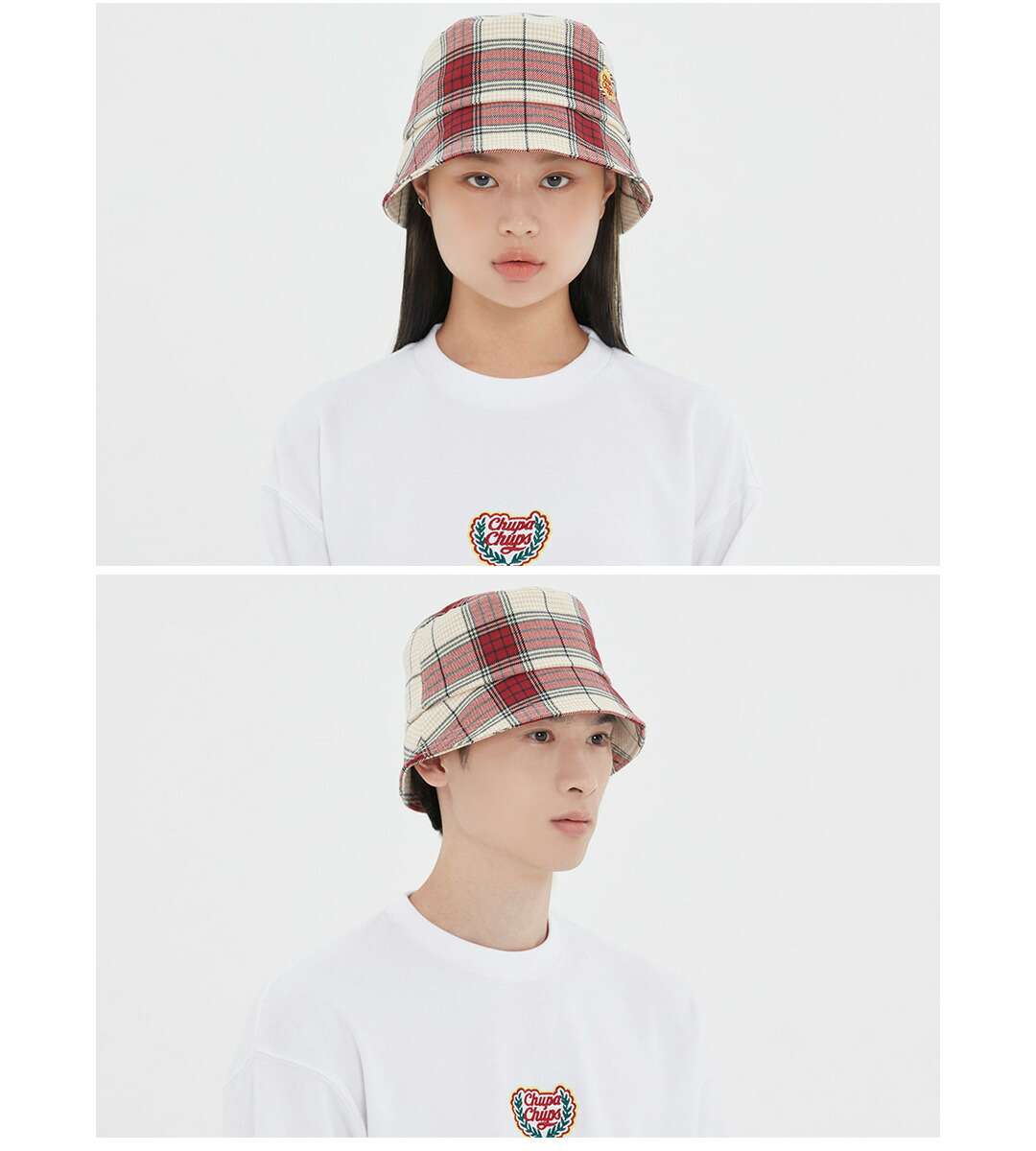 CHUPA CHUPS X RMTCRW チュッパチャップスXロマンティッククラウン チェックバケットハット/全2色韓国 韓国ブランド 韓国ファッション 帽子 ハット チェック ロゴ ユニセックス メンズ レディース ストリート