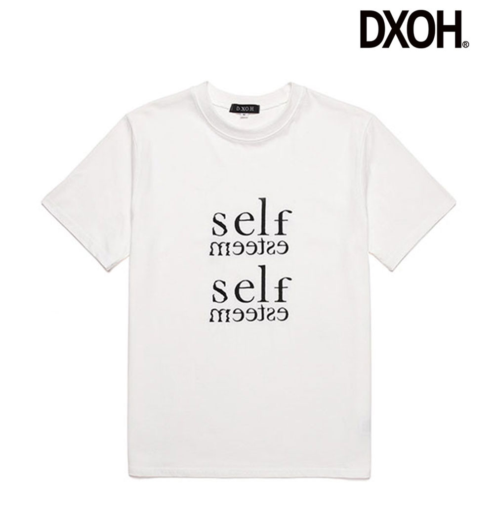 D.XO.H ディソエイチ 正規品 SELF ESTEEM 半袖Tシャツ/全1色韓国ブランド 韓国ファッション Tシャツ 半袖 半袖Tシャツ レディース 白T トップス 服 シンプル ロゴ 即納