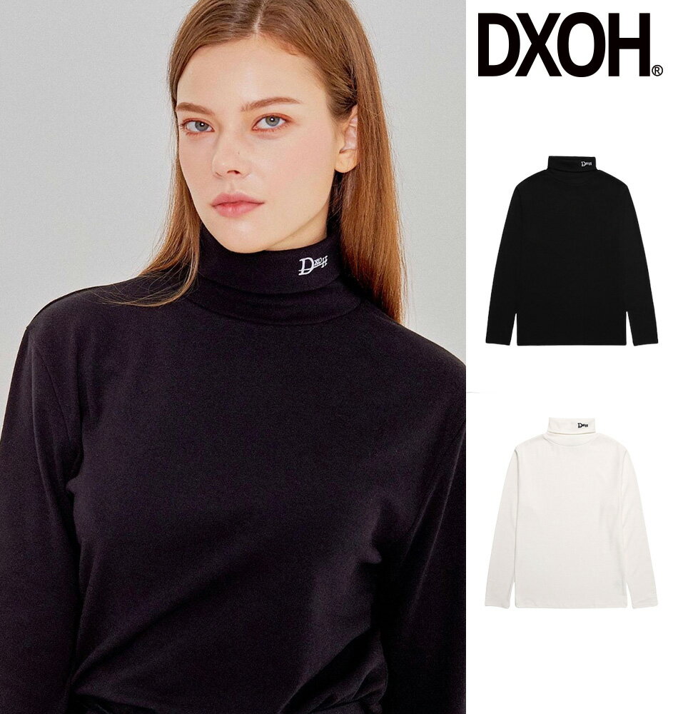 D.XO.H ディソエイチ 正規品 ロゴセタートルネック LOGO TURTLENECK/全2色 あす楽対応】韓国ブランド 韓国ファッション ロンT レディース 長袖 トップス 服 シンプル ロゴ 即納