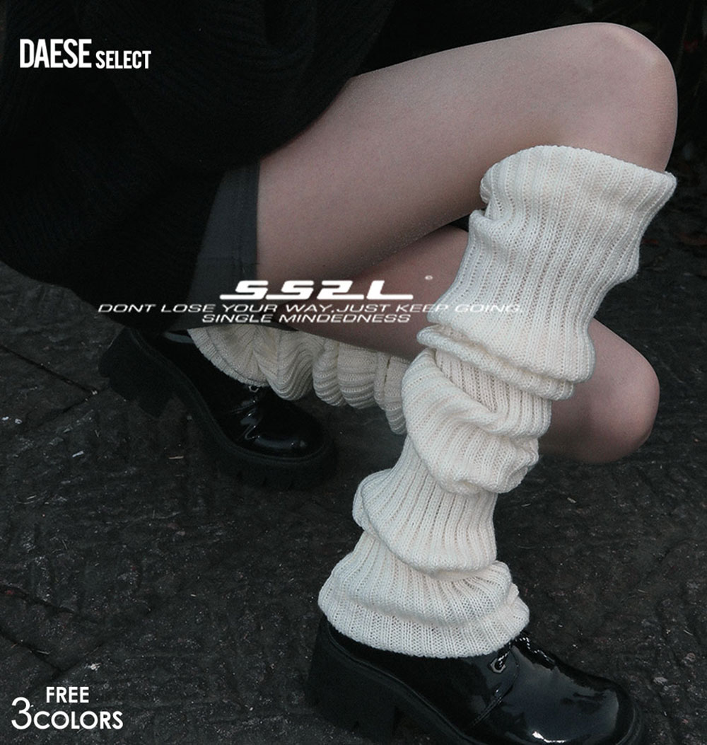 DAESE SELECT デセセレクト ベーシックレッグウォーマー/全3色【あす楽対応】韓国系 韓国ファッション レッグウォーマー お洒落 きれいめ 大人 無地 黒 ブラック グレー ホワイト 白 秋冬 Y2K