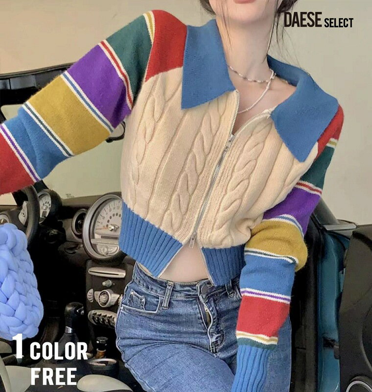 DAESE SELECT デセセレクト カラーニットクロップ TOP/全1色 【あす楽
