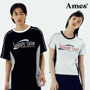 AMES WORLDWIDE アメスワールドワイド レジャータイムT LEISURE TIME TEE/全2色 Tシャツ 半袖 半袖Tシャツ 韓国ブランド 韓国ファッション トップス トレーナー ロゴ ストリート カジュアル 白 ホワイト ブラック 黒 韓スト バレエコア ブロークコア 韓国系(4)