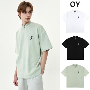 OY オーワイ 正規品 ハーフポーラージップ Tシャツ /全2色【あす楽対応】韓国 韓国ブランド 韓国ファッション トップス Tシャツ 半袖 ロゴ ユニセックス メンズ レディース ストリート