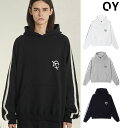 OY オーワイ カッティングテープ 裏起毛フーディ/ CUTTING TAPE HOODIE【あす楽対応】 韓国ブランド 韓国ファッション フーディー プルパーカー スウェット メンズ レディース ユニセックス 原宿 ストリート 秋冬 AW 長袖