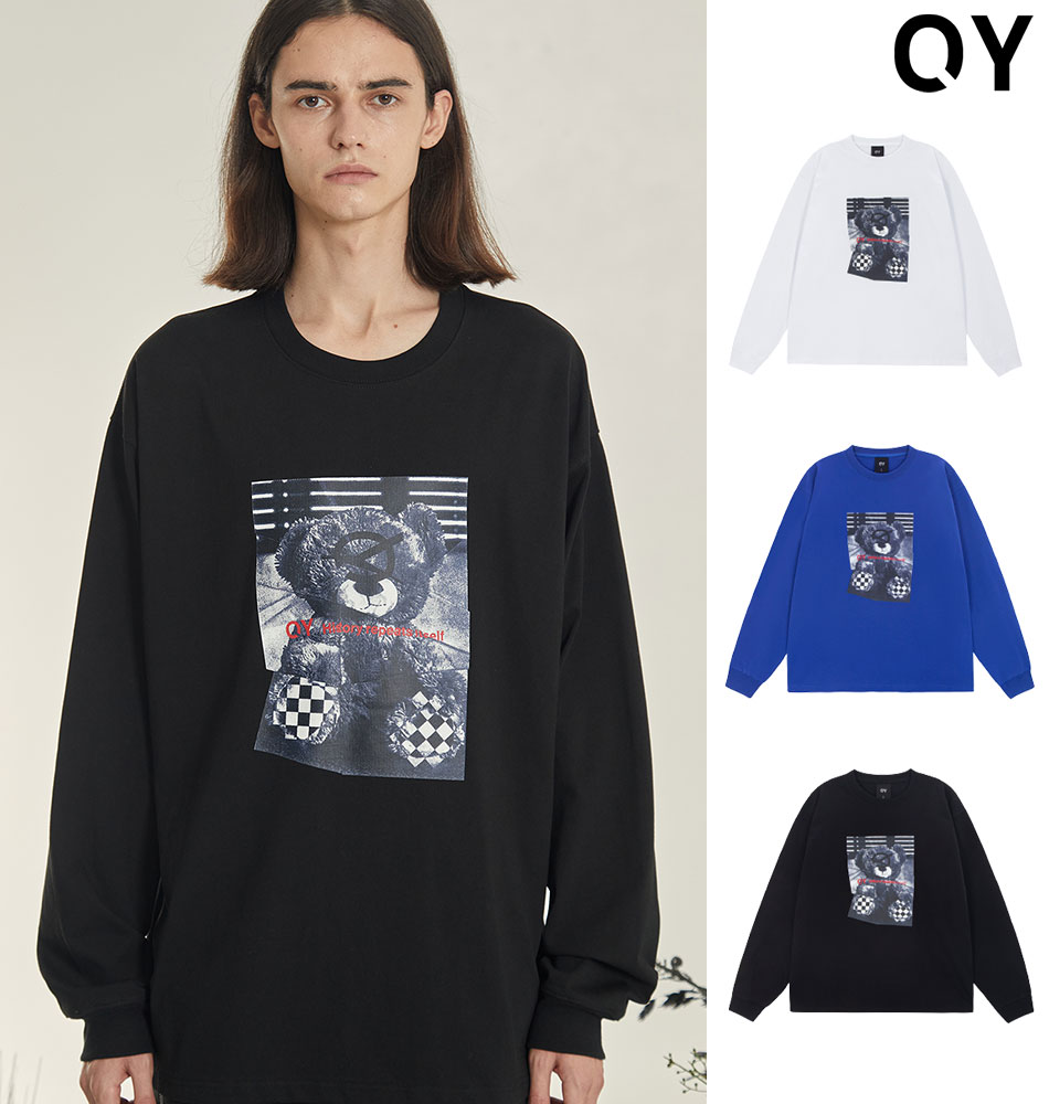 【即納】OY オーワイ 正規品 リンクルオードリー LS WRINKLE ODOLLY LONG SLEEVE【あす楽対応】 韓国ブランド 韓国ファッション 長袖 Tシャツ ロンT オードリー クマ 熊 ベア ロゴ ユニセックス メンズ レディース ストリート カジュアル 秋冬 秋冬 AW