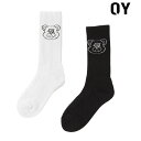 OY オードリーソックス ODOLLY SOCKS/全2色 韓国ブランド 韓国ファッション 靴下 ソックス クマ ベア 原宿 ストリート 黒 ブラック 白 ホワイト 小物 プレゼント