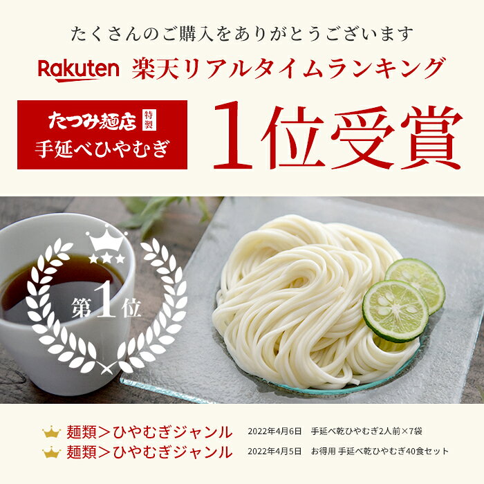 たつみ麺店　手延べ乾ひやむぎ2人前×15袋 お歳暮 お中元 ひやむぎ 手延べ 手延べひ...