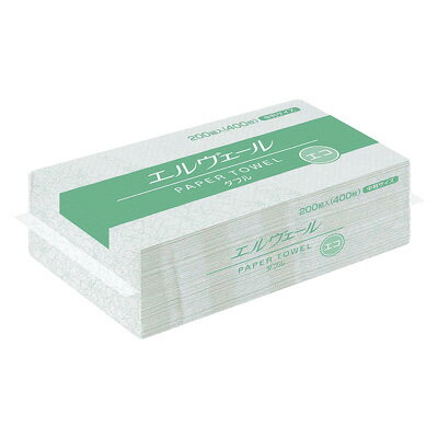 エルウ゛ェール ペーパータオルエコ W 200組(中判)30束
