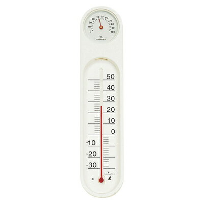 シンワ 温湿度計PCオーバル M-055 48927 白(文字板:白)