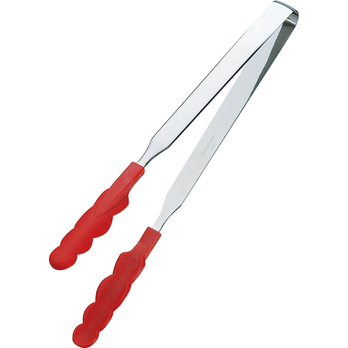 N抗菌耐熱カラートングスリム 中 赤