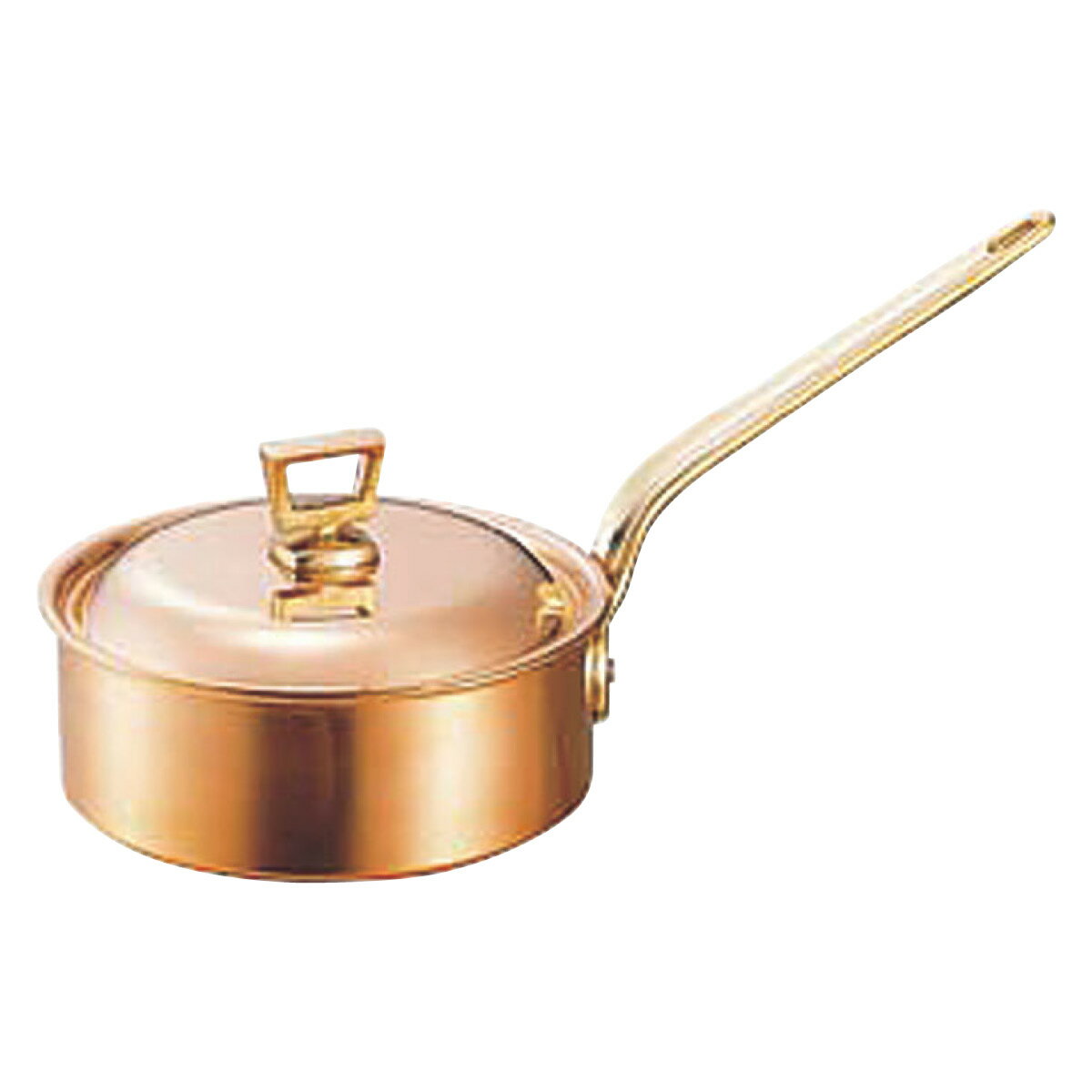 銅片手鍋 浅型 蓋付 21cm