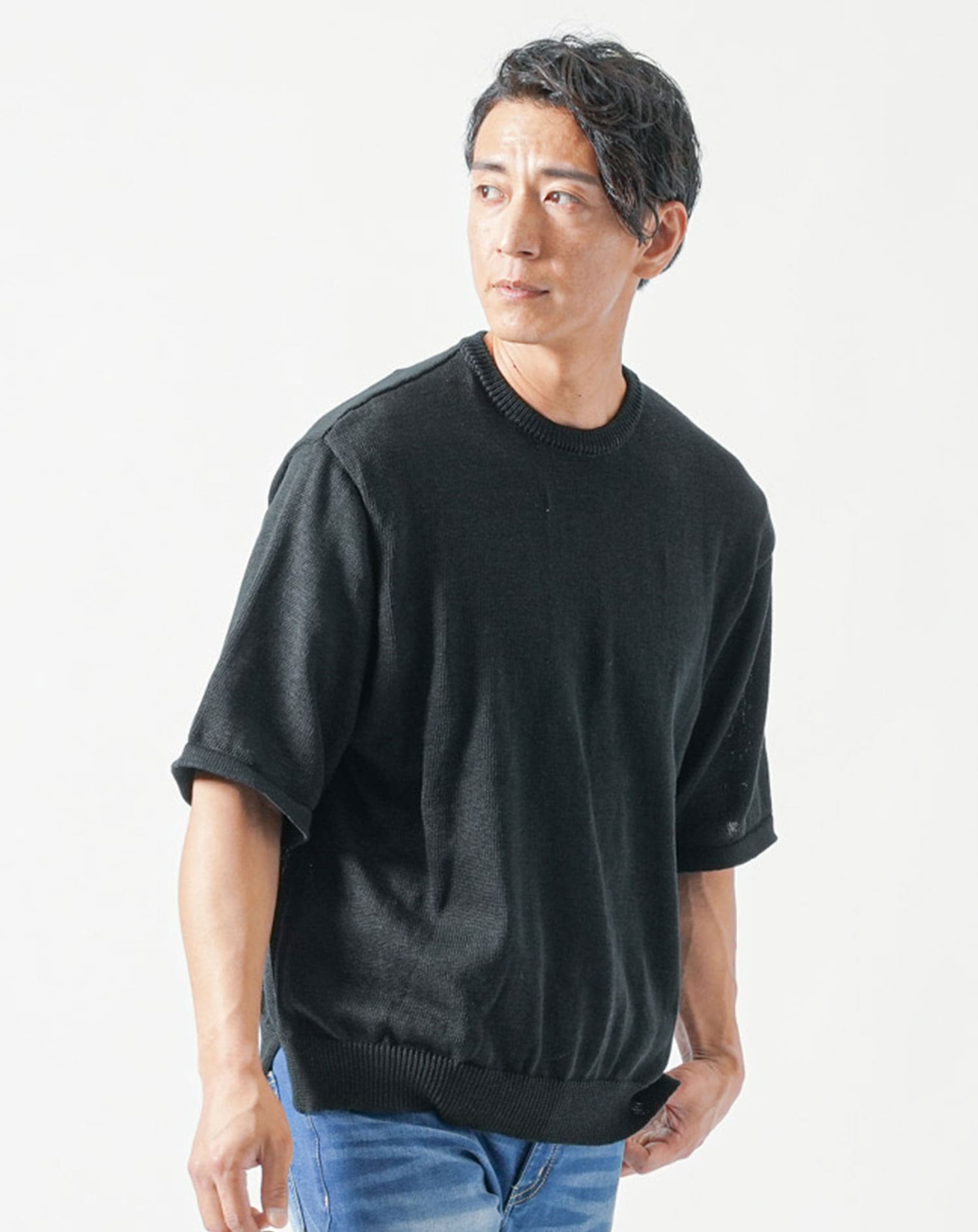 サマーセーター メンズ 冷感 五分袖 七分袖 サマーニット サマー ニット セーター 接触冷感 40代 50代 半袖 夏 tシャツ 七部袖 7部袖 7分袖 夏用 半袖ニット カットソー トップス おしゃれ 涼しい サマーニットメンズ セーター ファッション メンズファッション 夏セーター