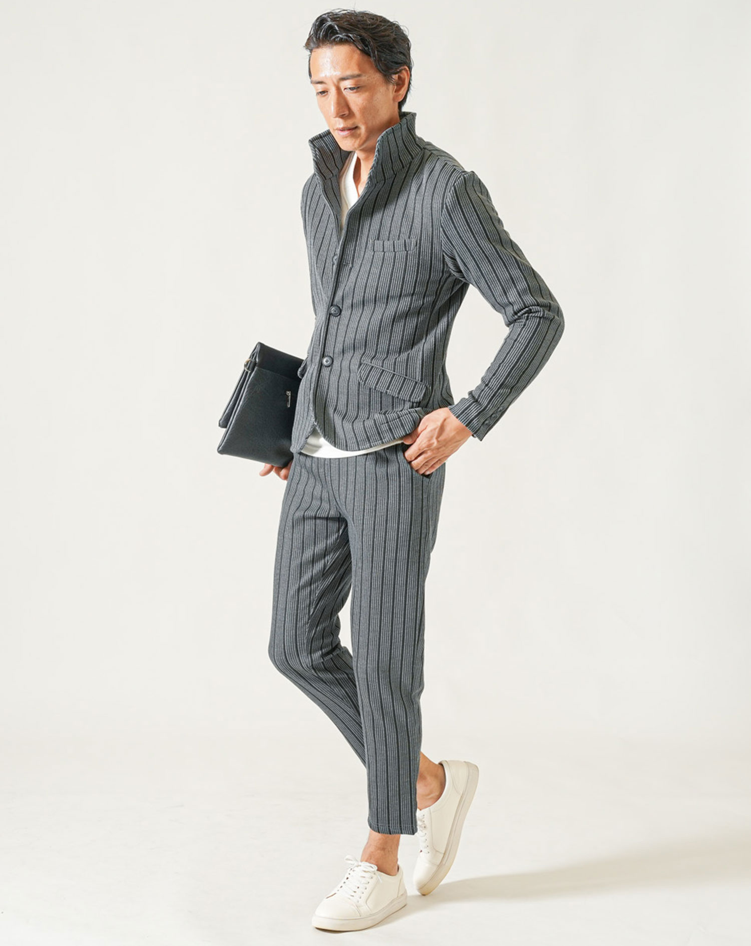 セットアップ メンズ 秋 カジュアル 上下セット セット 全身 コーデ 秋服 イケオジ 40代 50代 メンズファッションファッション ちょいワル オラオラ系 ちょいワルオヤジ セットアップメンズ マネキン買い ブランド ストライプ ジャケット アンクルパンツ アンクル パンツ