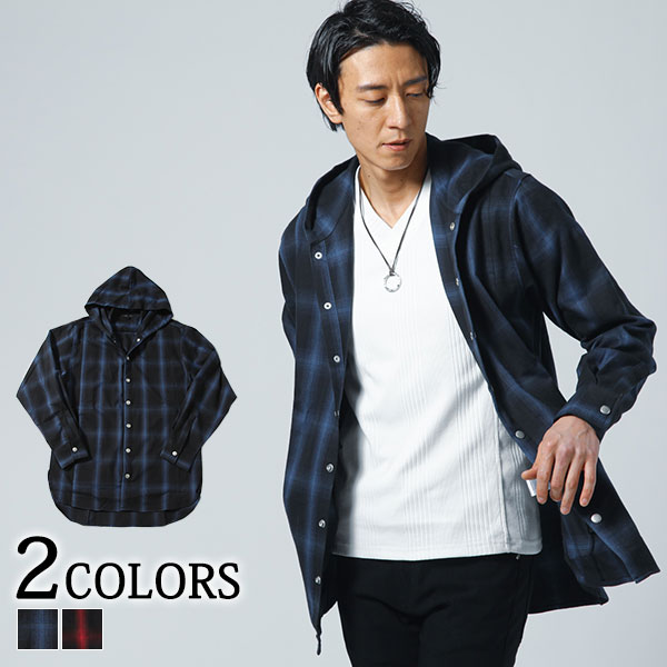 adamsJUGGLER シャツ マチュアチェックロングシャツ メンズ