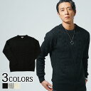 楽天MENZ-STYLE メンズスタイルニット メンズ クルーネック ヘリンボーン セーター 長袖 冬 服 30代 40代 50代 メンズファッション ファッション ちょいワル メンズスタイル MENZ-STYLE