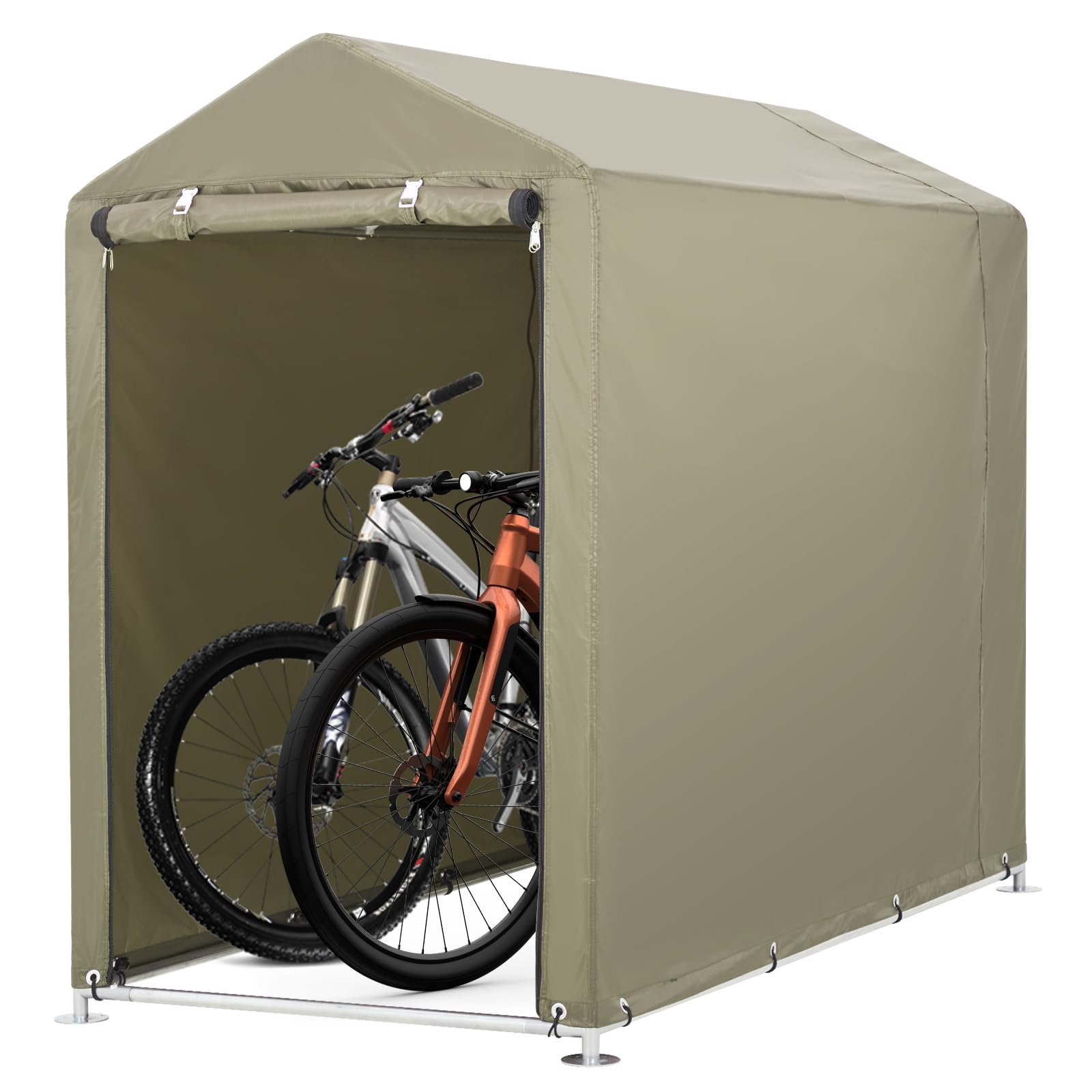 サイクルハウス ガレージ 頑丈 420D 防水 1〜2台用 サイクルポート 自転車テント 収納 梅雨対策 三角屋..