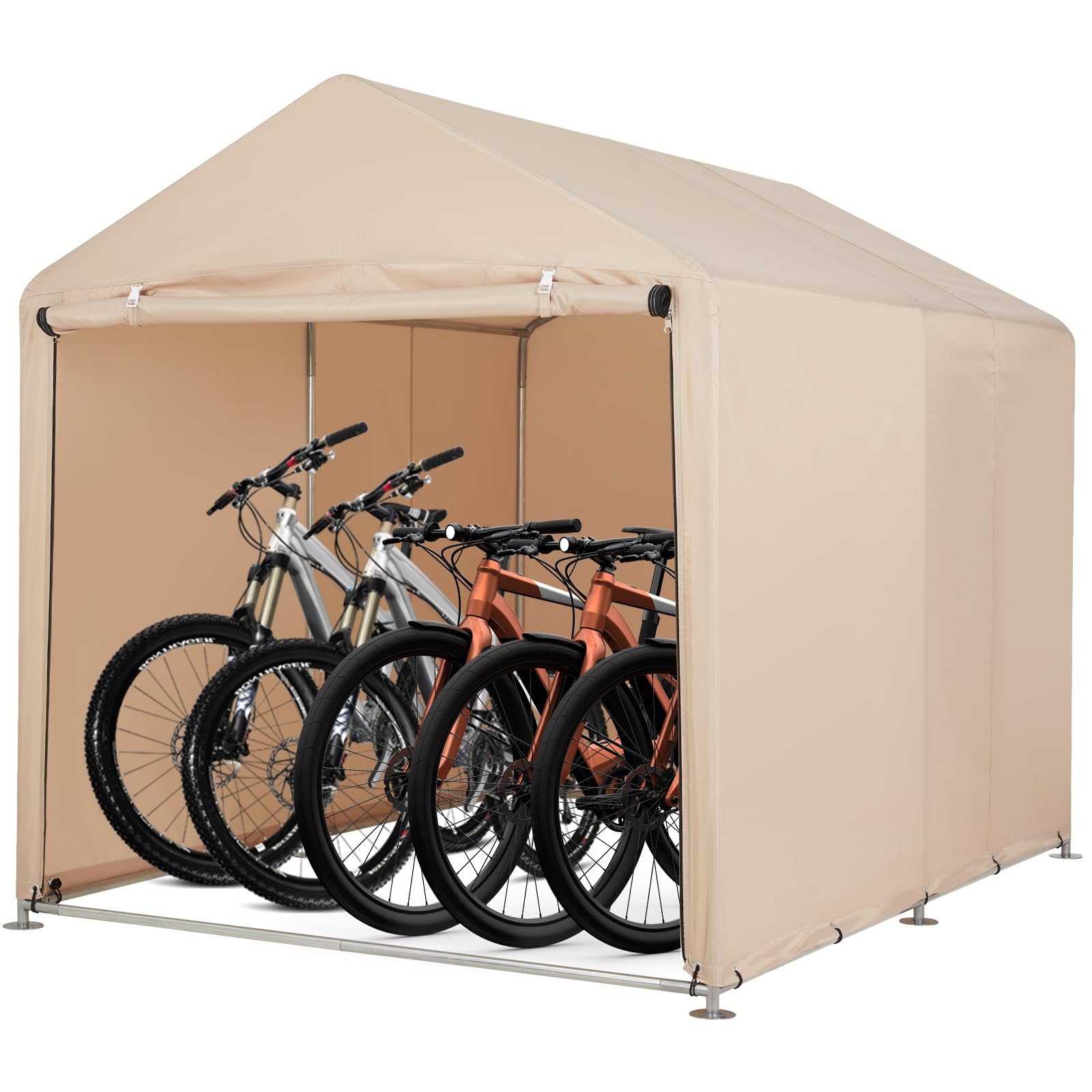 サイクルハウス ガレージ 頑丈 420D 防水 1〜2台用 サイクルポート 自転車テント 収納 梅雨対策 三角屋..