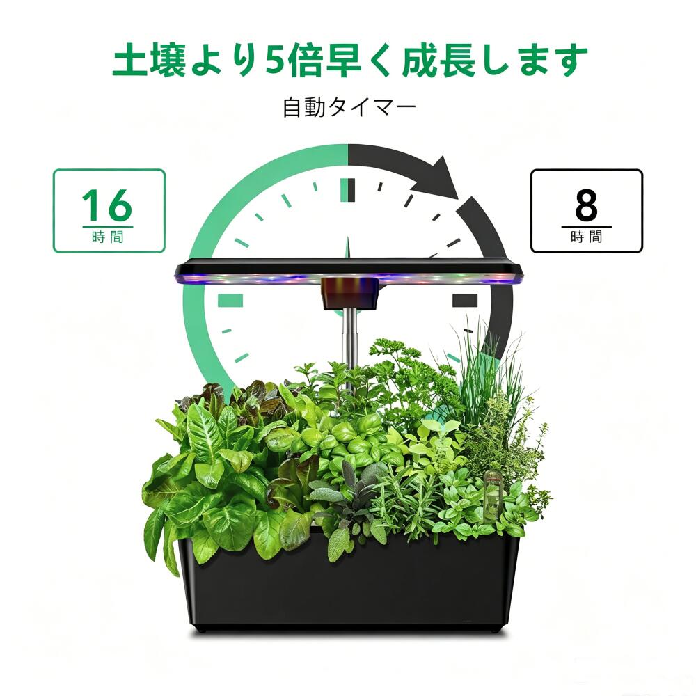 【翌日発送 限定ク一ポン利用で1000円】スマート自動タイマー搭載｜室内水耕栽培キ...