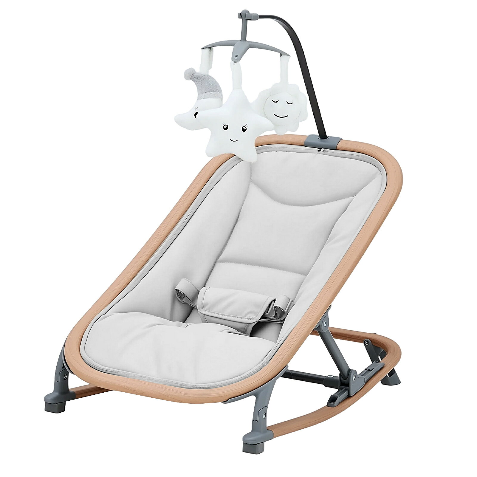 【期間限定P3倍＆10％OFFクーポン】2in1ベビーバウンサー 新生児〜乳児用 ベビーラック 3段階角度調節 三輪車デザイン 軽量コンパクト 洗濯可能カバー トイバー付き 揺れるチェア 固定機能搭載