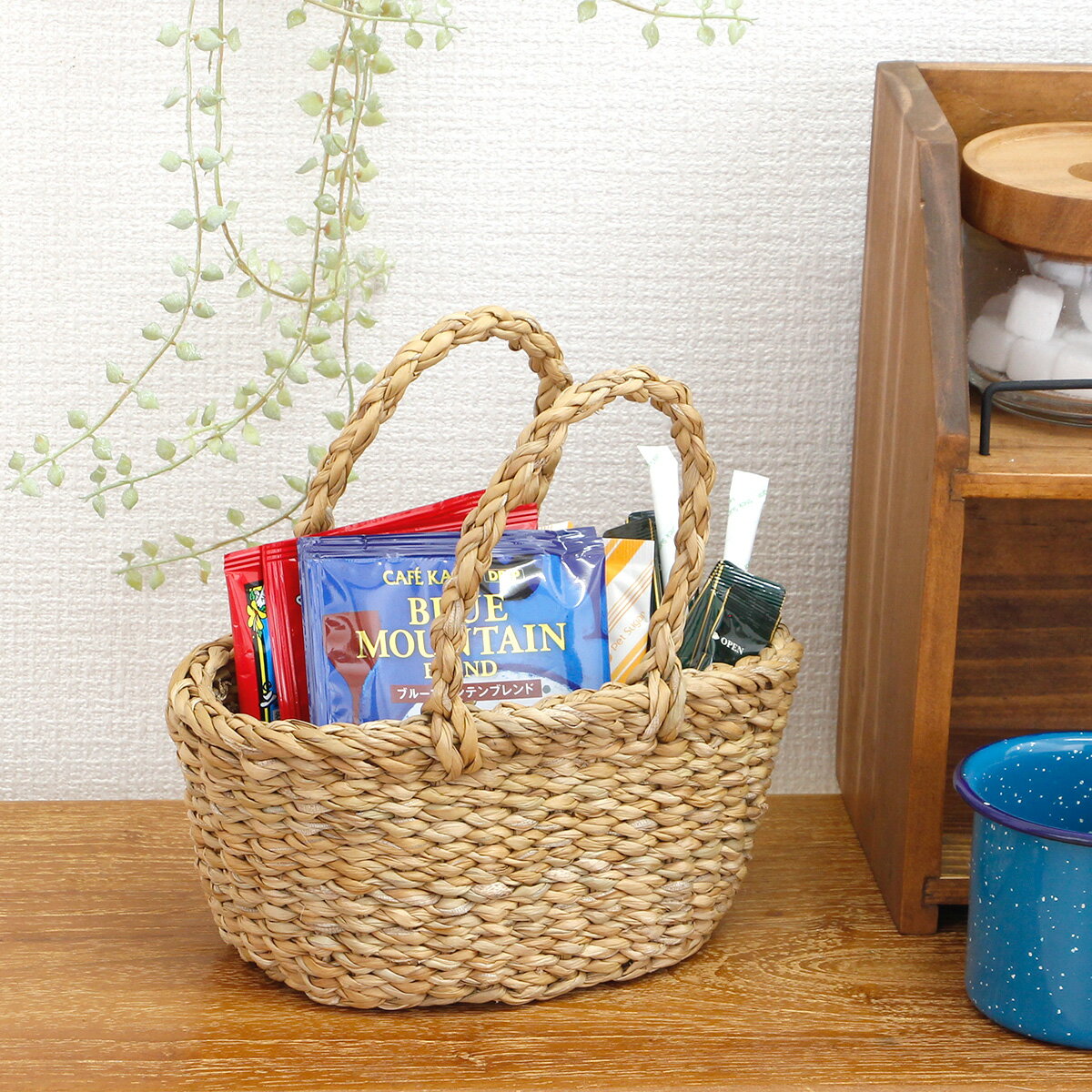 ホグラ ミニかごバッグ 舟形 S メルカド バッグ ミニ mini ミニトート おしゃれ 籠バッグ カゴバック かごバック 草編み 浴衣 北欧 天然素材 壁掛け シンプル バングラデシュ 水草 シーグラス 手編み 手作り ハンドメイド 編みかご 3