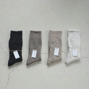 evam eva エヴァムエヴァ wool cashmere rib socks ウール カシミア リブ ソックス E203Z152 エバムエバ レディース 靴下 クルー あったか 無地 シンプル ナチュラル グレー ギフト