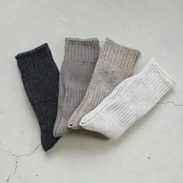 evam eva エヴァムエヴァ wool cashmere rib socks ウール カシミア リブ ソックス E203Z152 エバムエバ レディース 靴下 クルー あったか 無地 シンプル ナチュラル グレー ギフト