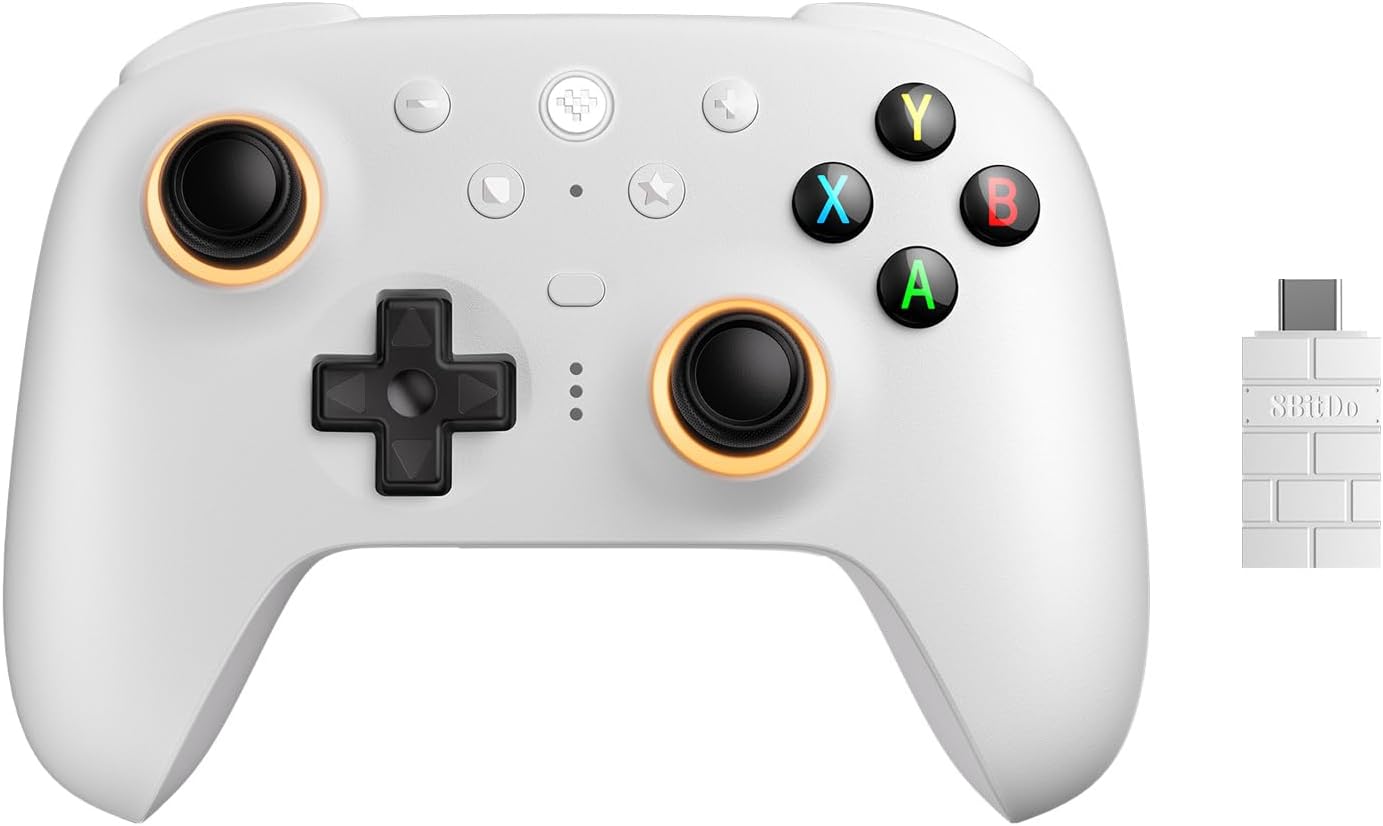 メーカー正規品【8bitdo】 ultimate 2 アルティメット 2 ワイヤレスコントローラー Windows & Android 用、TMR ジョイスティック付きゲーム コントローラー、RGB ファイヤー リング、8 スピード ワイヤレス テクノロジー (White) 日本語説明書付き