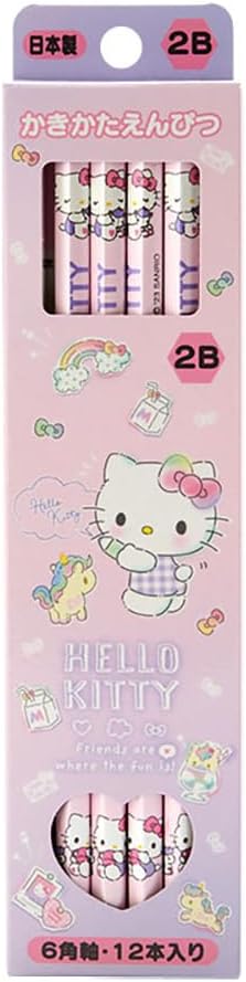 Pencil - 【レビュー投稿で次回使えるクーポンプレゼント中！】サンリオ SANRIO かきかた鉛筆2B 12本セット ハローキティ キティちゃん hello kitty キッズ 子供 学習文具 鉛筆パック えんぴつ 566152
