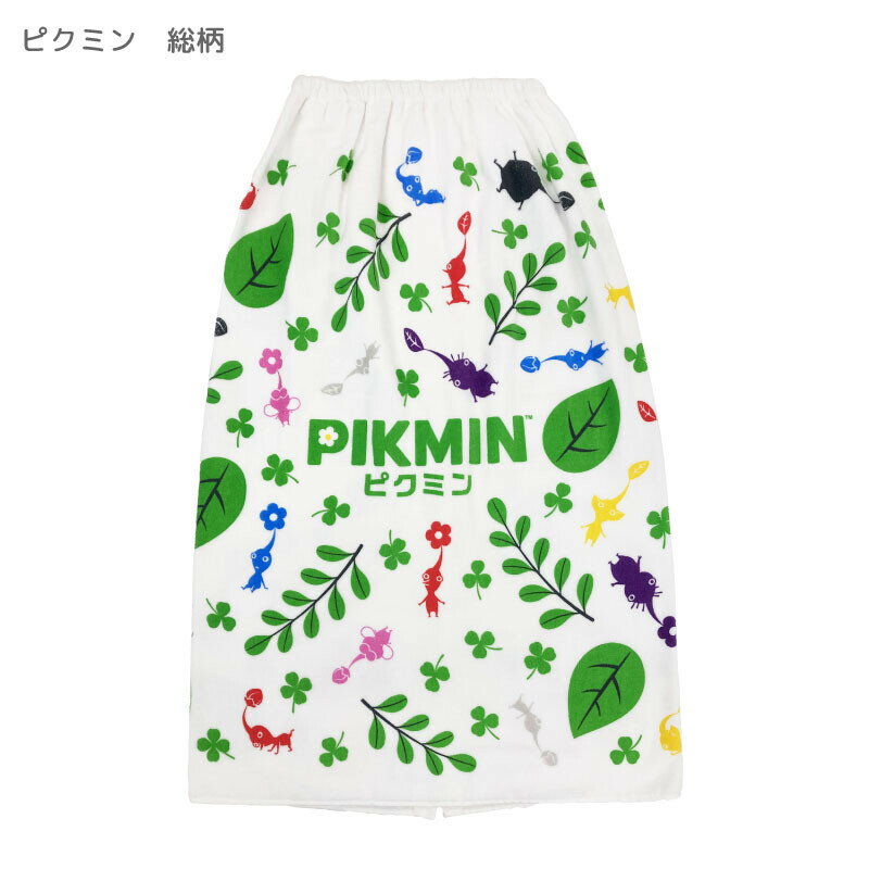 【レビュー投稿で次回使えるクーポンプレゼント中！】ナストーコーポレーション ピクミン PIKMIN 巻きタオル 80cm丈 総柄 ラップタオル キッズ 子供用 プール用品 水泳 お着替えタオル 2855087