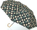 LIBERTYリバティプリントを使った晴雨兼用折り畳み傘パラソル(日傘)＜Poire＞(ポワレ)BKブラック 957681