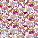 LIBERTYリバティプリント 国産つや消しラミネート(ビニールコーティング生地)＜Queue for the Zoo＞(キューフォーザズー)MATLAMI3634160AE