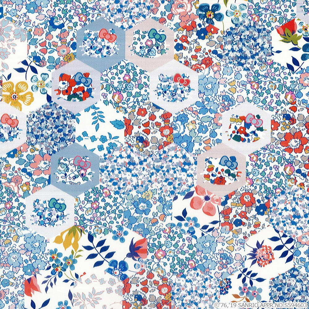 ハローキティ×リバティアートファブリック〜45TH ANNIVERSARY COLLECTION(45周年記念)〜LIBERTY 国産タナローン生地＜Liberty Memories＞(リバティメモリーズ)DC29972-J19Bのサムネイル