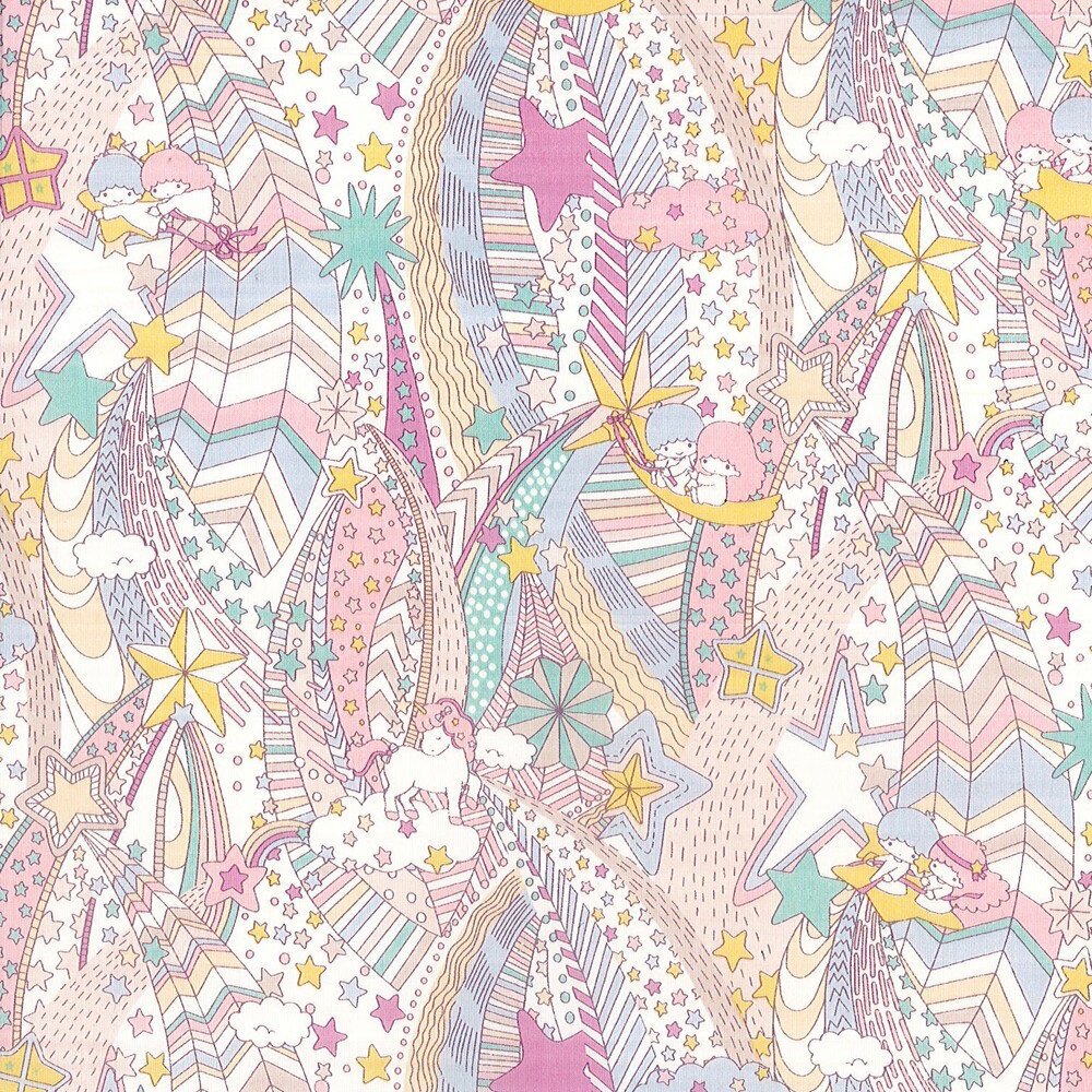 リトルツインスターズ×リバティファブリックス 〜45TH ANNIVERSARY COLLECTION(45周年記念)〜LIBERTYリバティプリント 国産タナローン生地＜My Starry Sky＞(マイ・スターリー・スカイ)【ピンク】DC30713-J20Aのサムネイル