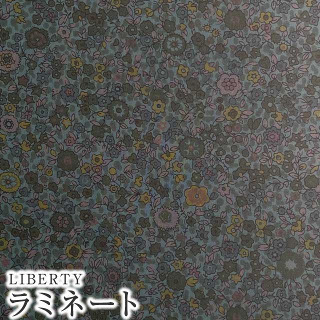 LIBERTYリバティプリント 国産つや消しラミネート(ビニールコーティング生地)＜Keiko＞(ケイコ)【グリーン】MATLAMI3630274-J12C