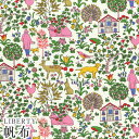 LIBERTYリバティプリント 国産11号帆布生地<Symbols>(シンボルズ)【ピンク×グリーン】DC32256-J22H《メルシー創業70周年記念柄 Me...