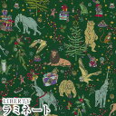 LIBERTYリバティプリント 国産つや消しラミネート(ビニールコーティング生地)＜Liberty Christmas＞(リバティクリスマス)MATLAMI-DC29895-J22D