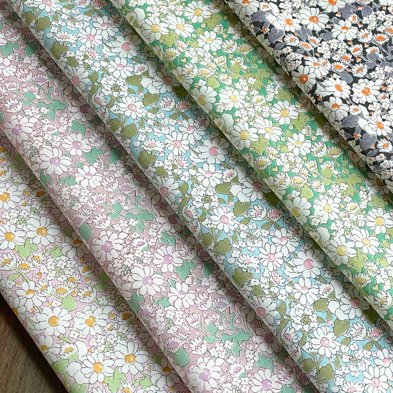 LIBERTYリバティプリント 国産タナローン生地(メルシー別注)カットクロスセット5枚入り＜Alice W＞(アリス・W アリスダブル)L-AliceWのサムネイル